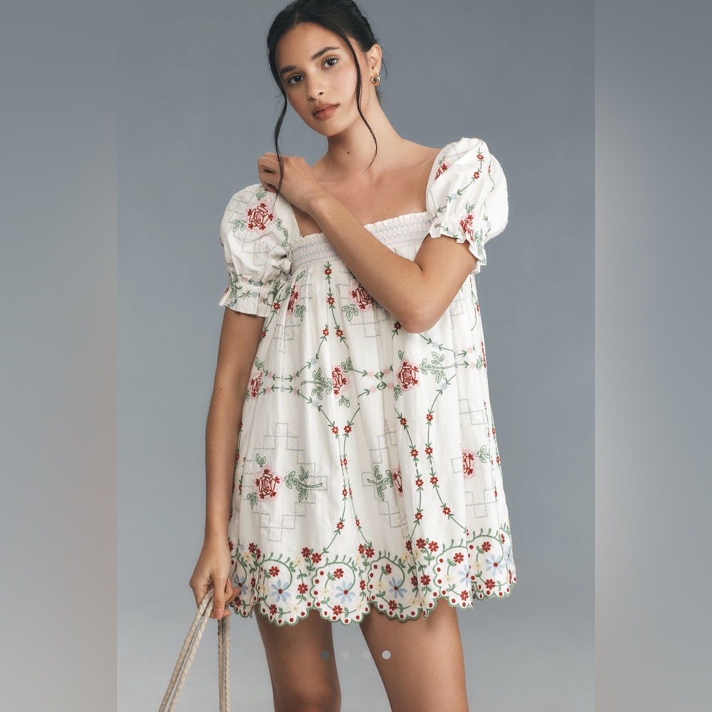 Damson Madder Lulu Embroidered Mini Dress
